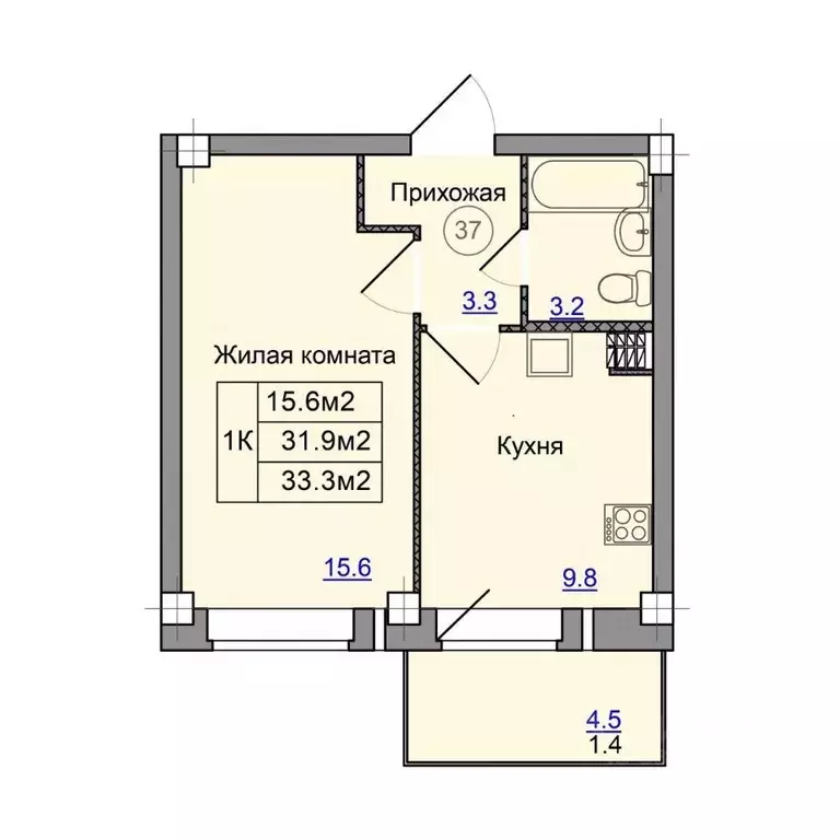 1-к кв. Приморский край, Артем ул. Кирова, 74/1 (33.0 м) - Фото 0