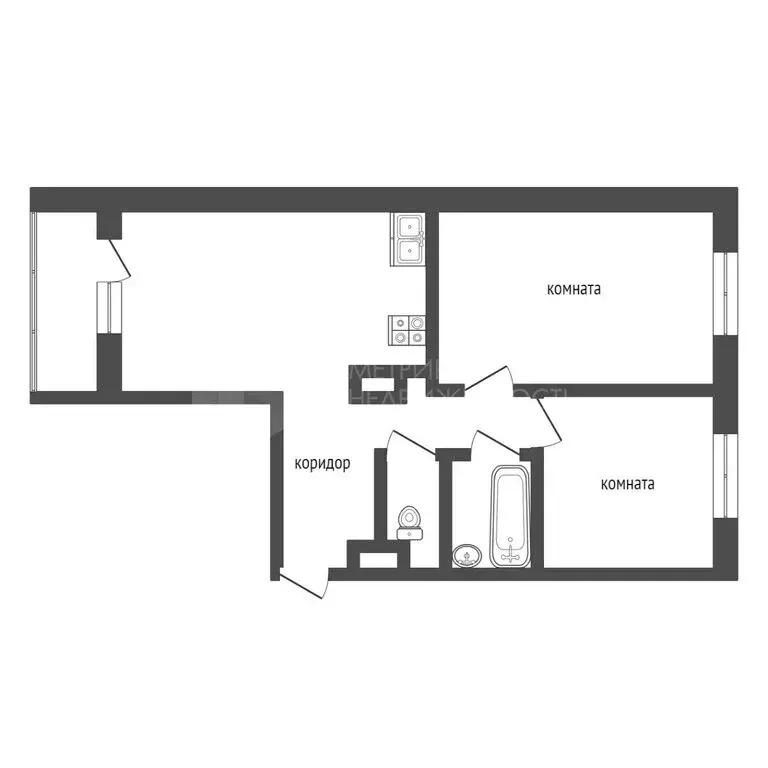 2-комнатная квартира: деревня Патрушева, улица Льва Толстого, 17 (68.7 ... - Фото 1