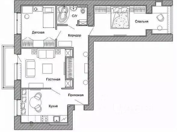 3-к кв. Тульская область, Тула ул. Токарева, 81 (70.3 м) - Фото 2