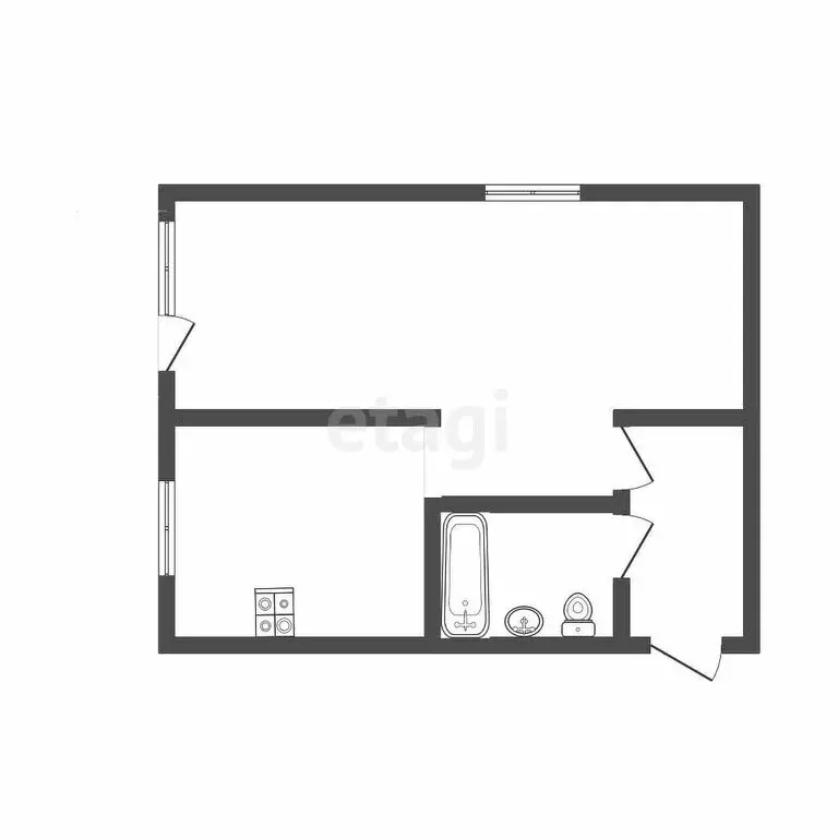 1-комнатная квартира: посёлок Горелки, Гарнизонный проезд, 2В (29.7 м) - Фото 1