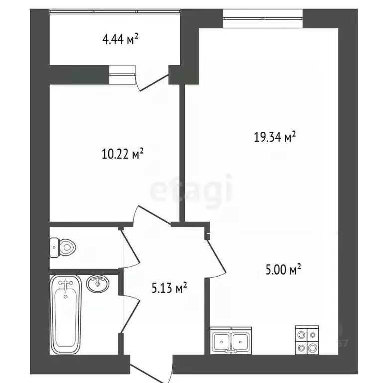 2-к кв. Татарстан, Набережные Челны пос. ЗЯБ, Красные Челны жилой ... - Фото 1