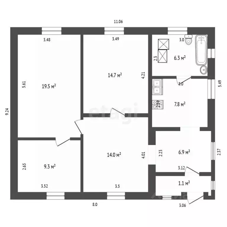 Дом в Омская область, с. Одесское ул. Советская (72 м) - Фото 2