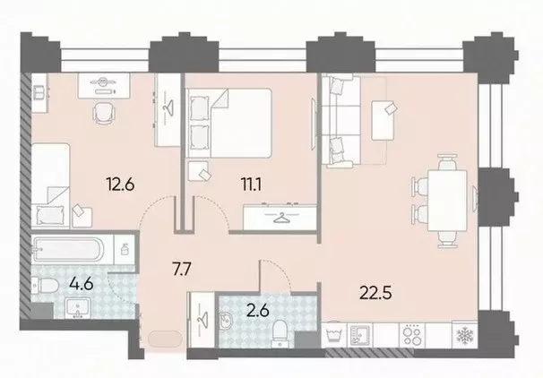 Продаётся 2-к квартира, 61 м - Фото 1