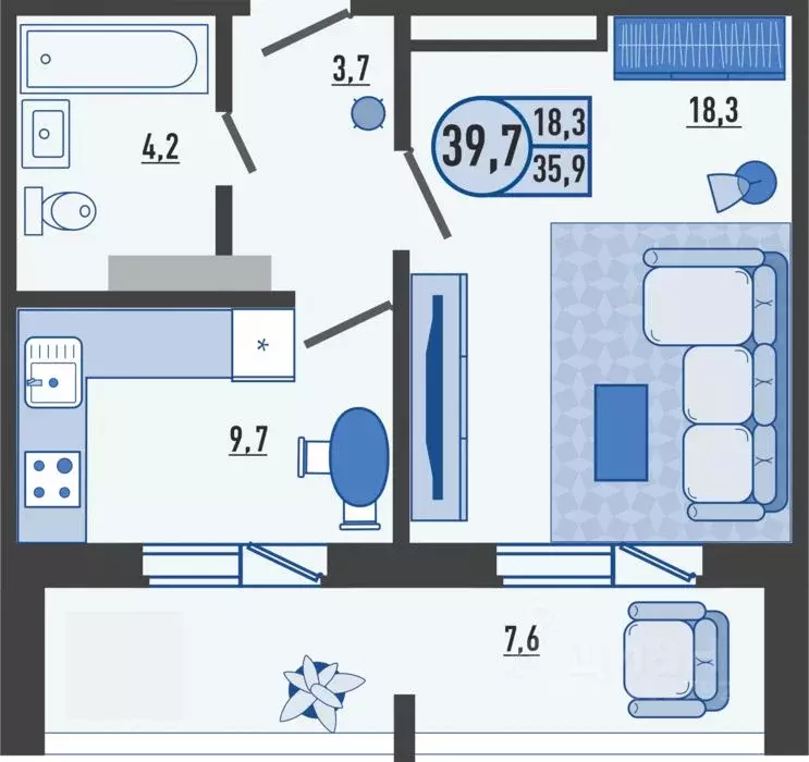 1-к кв. Орловская область, Орловский район, д. Образцово ул. Николая ... - Фото 1