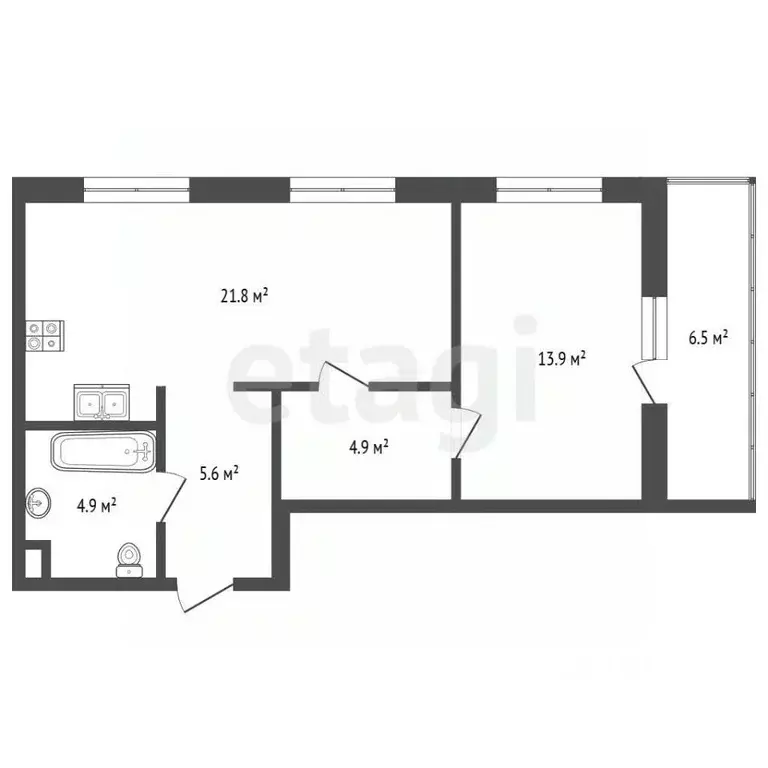 2-к кв. Московская область, Пушкино ул. Антона Ветчинова, 3 (51.7 м) - Фото 2