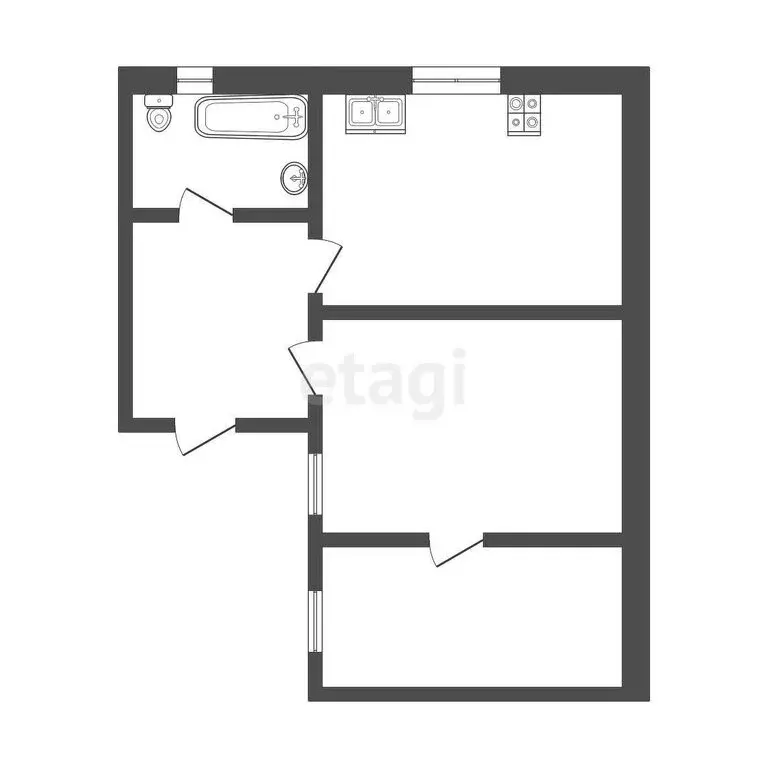2-комнатная квартира: Нальчик, Балкарская улица, 29 (47.1 м) - Фото 0