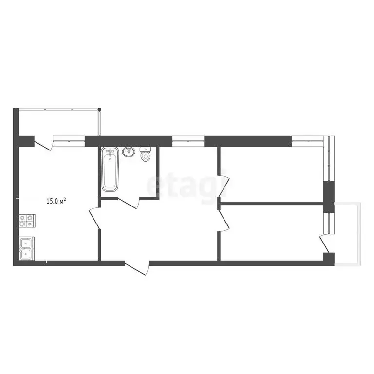 2-комнатная квартира: Анапа, Солнечная улица, 38к1 (63 м) - Фото 1