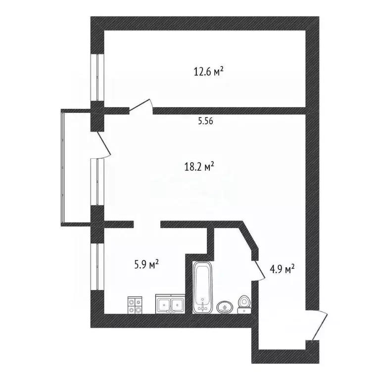 2-к кв. Ярославская область, Ярославль ул. Добрынина, 20Б (44.7 м) - Фото 1