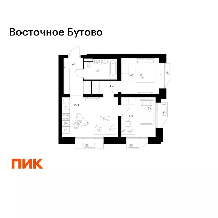2-к кв. Московская область, Ленинский городской округ, Боброво пгт ... - Фото 1