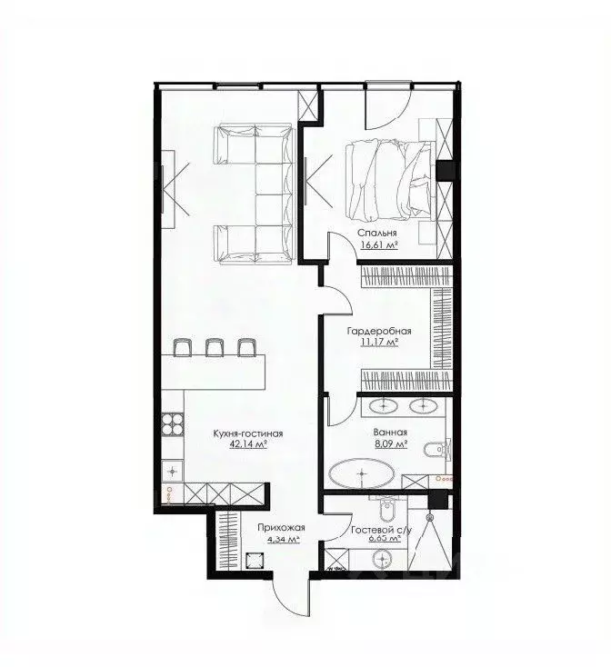 2-к кв. Воронежская область, Воронеж ул. Куколкина, 18 (92.5 м) - Фото 0