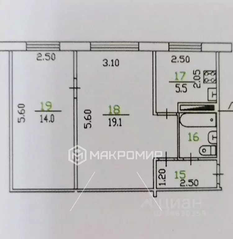 2-к кв. Орловская область, Орел ул. Ломоносова, 11 (44.5 м) - Фото 2