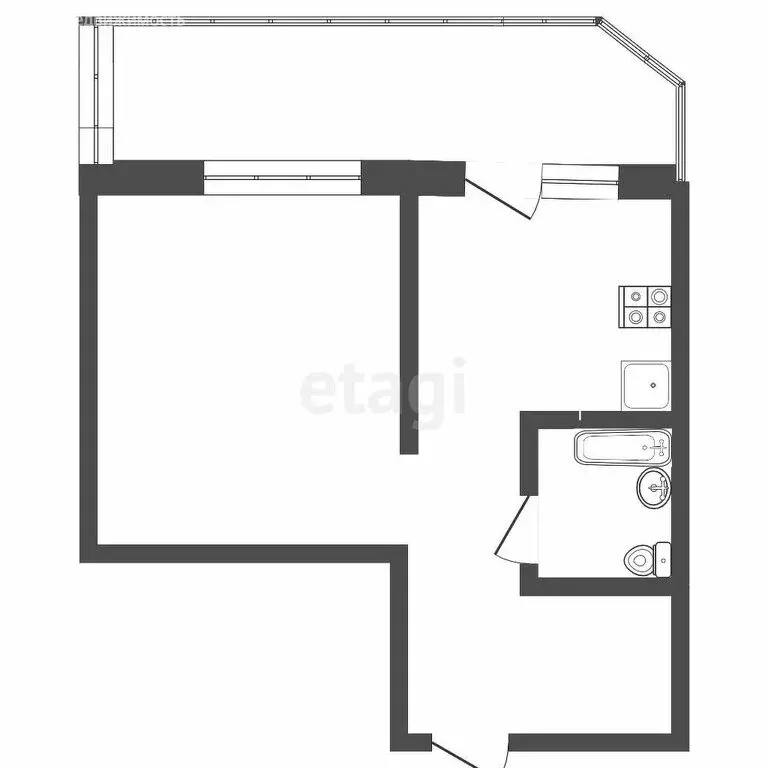 1-комнатная квартира: Улан-Удэ, улица Сахьяновой, 21блок1 (34 м) - Фото 1