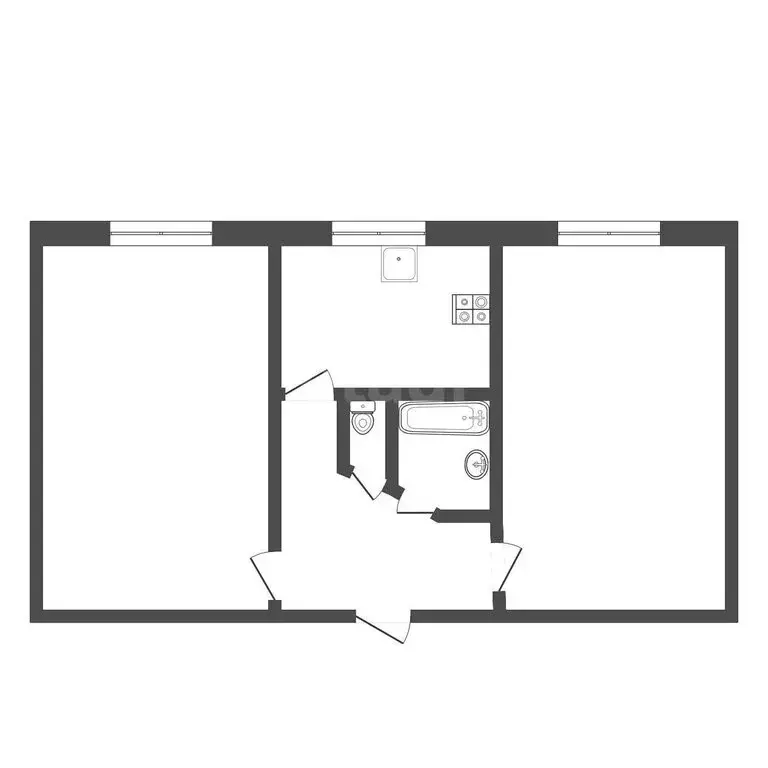 2-комнатная квартира: посёлок городского типа Запрудня, улица Карла ... - Фото 1
