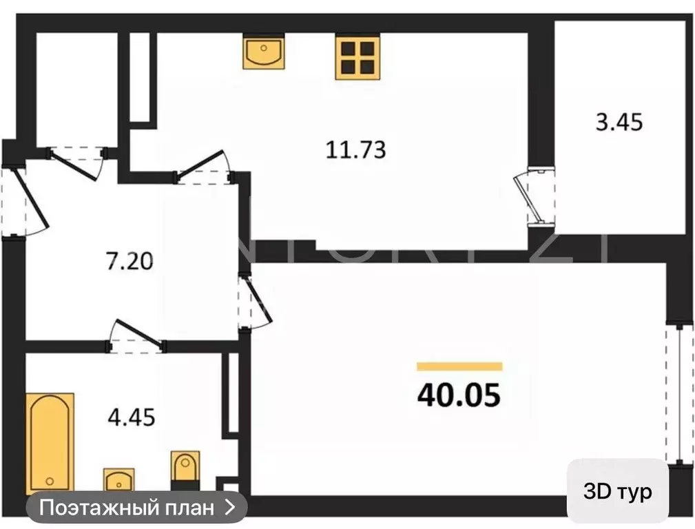 1-к кв. Калининградская область, Калининград Советский просп., 50 ... - Фото 2