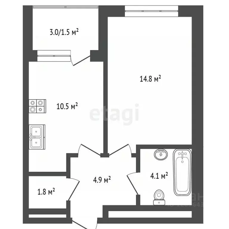1-к кв. Москва ул. Академика Волгина, 2 (37.6 м) - Фото 2