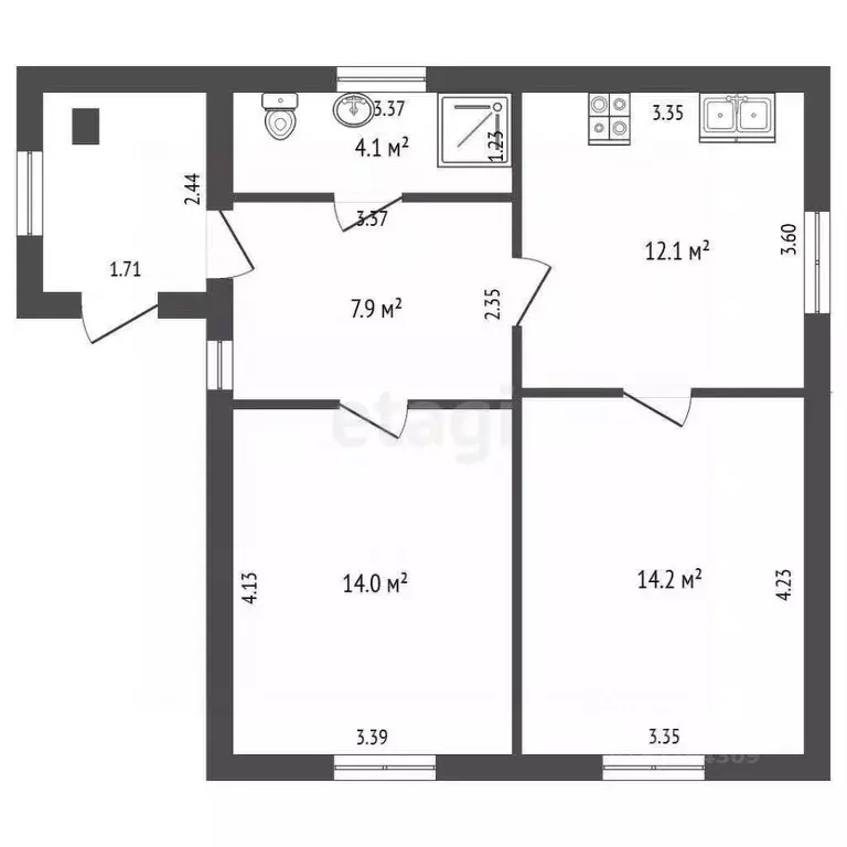 Дом в Мордовия, Ичалковский район, д. Инсаровка ул. Ленина, 24 (56 м) - Фото 2