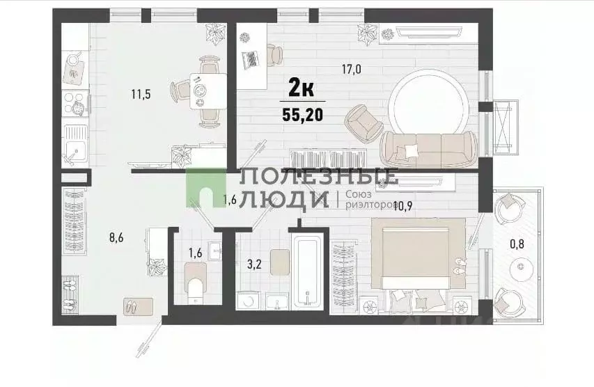 2-к кв. Краснодарский край, Новороссийск ул. Мурата Ахеджака, 4кБ ... - Фото 0