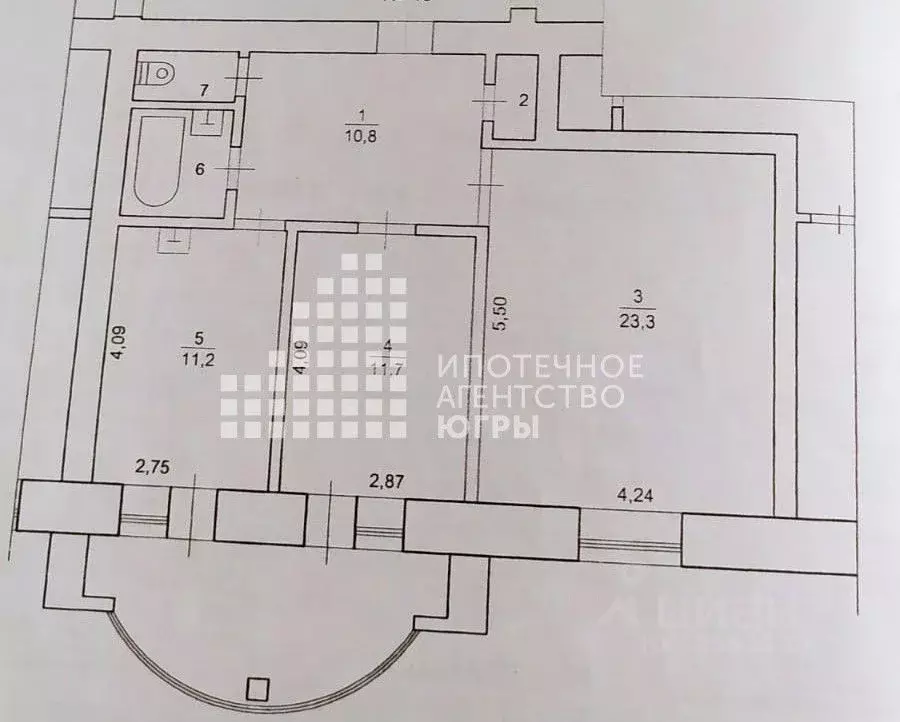 2-к кв. Ханты-Мансийский АО, Нижневартовск Омская ул., 17 (62.6 м) - Фото 1