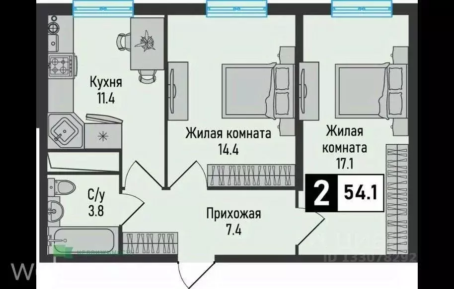 2-к кв. Ставропольский край, Железноводск городской округ, пос. ... - Фото 1