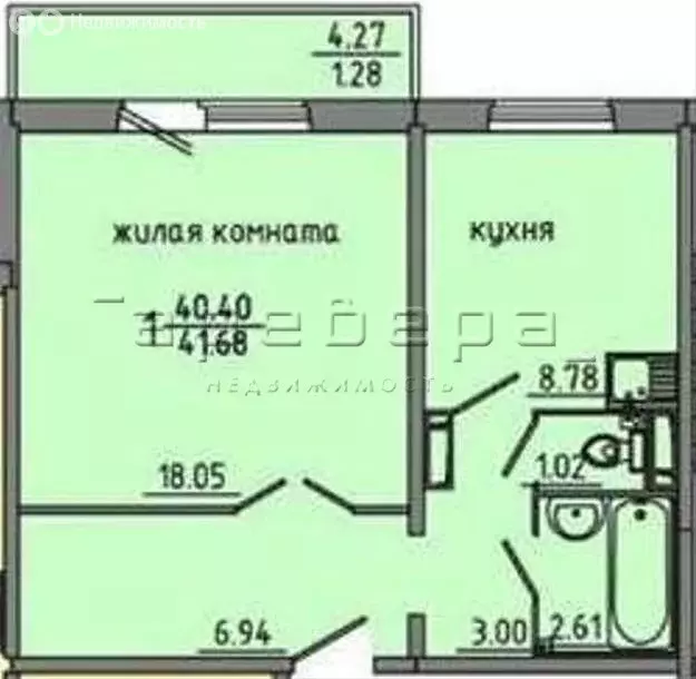 1-комнатная квартира: Красноярск, улица Партизана Железняка, 61 (40 м) - Фото 1