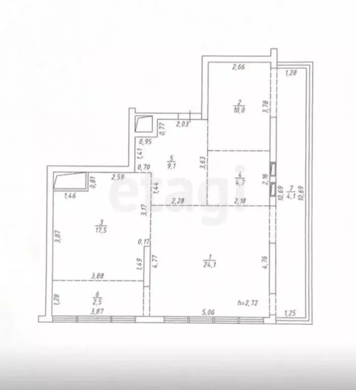 3-комнатная квартира: Казань, Кировский район, Шоссейная улица, 57 (86 ... - Фото 0