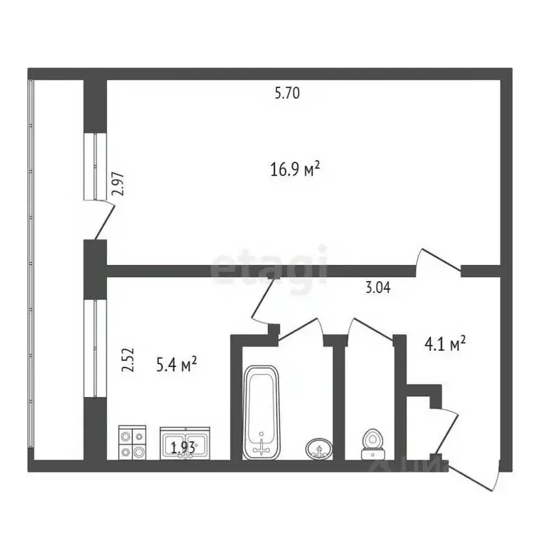 1-к кв. Архангельская область, Новодвинск ул. Мира, 7А (30.6 м) - Фото 2