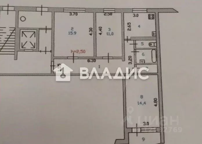 3-к кв. Пензенская область, Пенза ул. Плеханова, 18 (67.4 м) - Фото 2