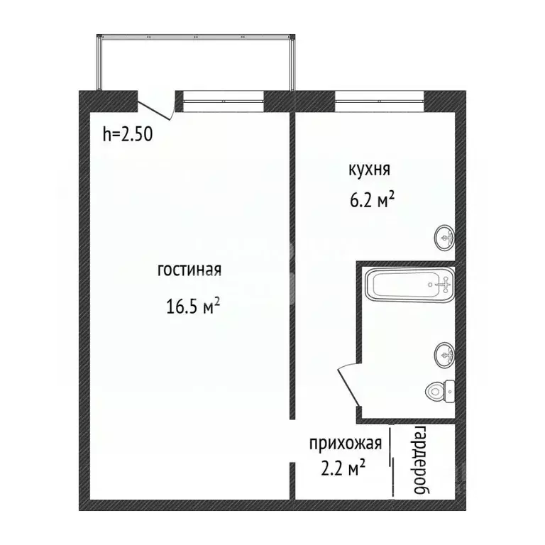 1-к кв. Кемеровская область, Ленинск-Кузнецкий ул. Пушкина, 8 (29.2 м) - Фото 2