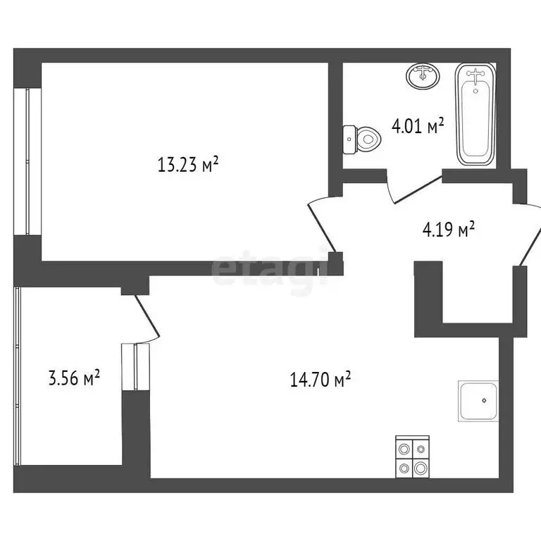 1-комнатная квартира: Тюмень, ул. Льва Толстого, 19 (35.9 м) - Фото 0