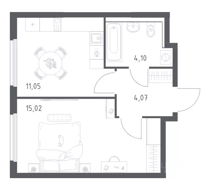 1-к кв. Московская область, Ленинский городской округ, Мисайлово пгт, ... - Фото 1