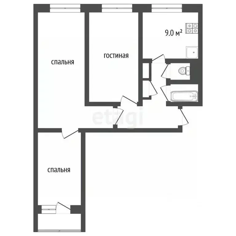 3-к кв. Костромская область, Кострома ул. Свердлова, 125 (66.6 м) - Фото 1