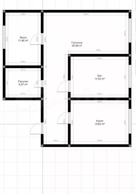 3-к. квартира, 91 м, 8/10 эт. - Фото 0