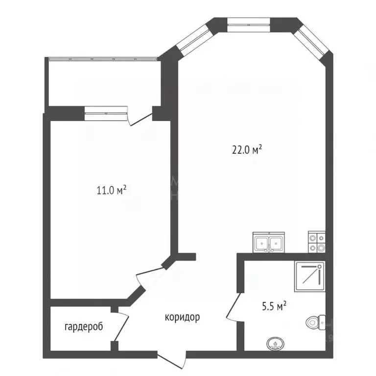 1-к кв. Тюменская область, Тюмень ул. Циолковского, 7к1 (45.8 м) - Фото 2