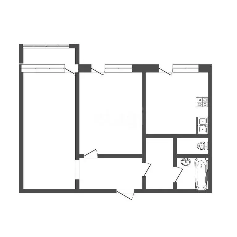 2-комнатная квартира: Воскресенск, микрорайон Новлянский, Западная ... - Фото 1