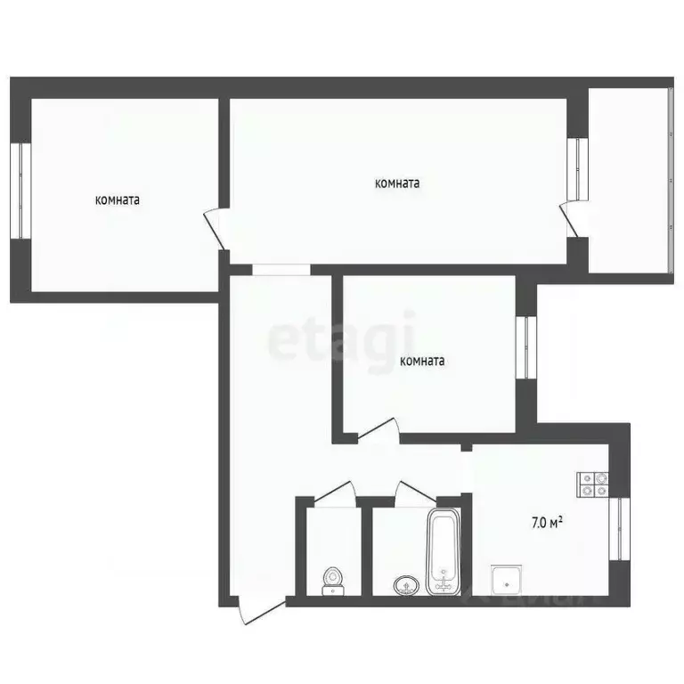 3-к кв. Свердловская область, Тугулым пгт ул. Октябрьская, 13 (58.5 м) - Фото 1