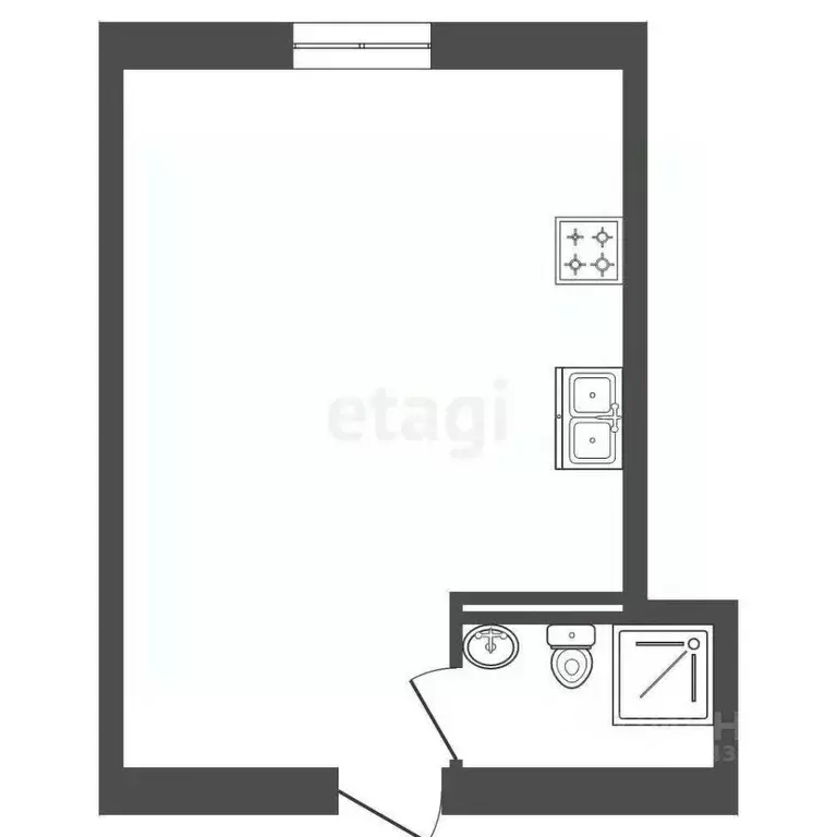 Студия Санкт-Петербург Октябрьская наб., 108к1Б (25.1 м) - Фото 1