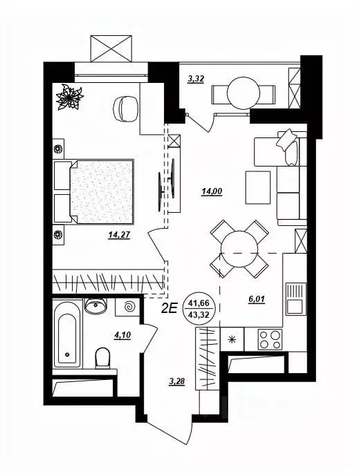2-к кв. Хабаровский край, Хабаровск ул. Демьяна Бедного (43.32 м) - Фото 1