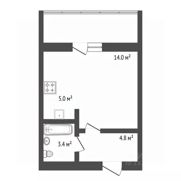 Студия Амурская область, Благовещенский район, с. Чигири ул. ... - Фото 1