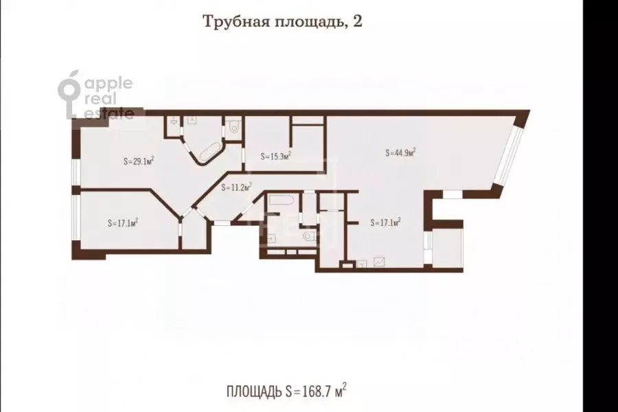 3-к кв. Москва Трубная пл., 2 (168.7 м) - Фото 1