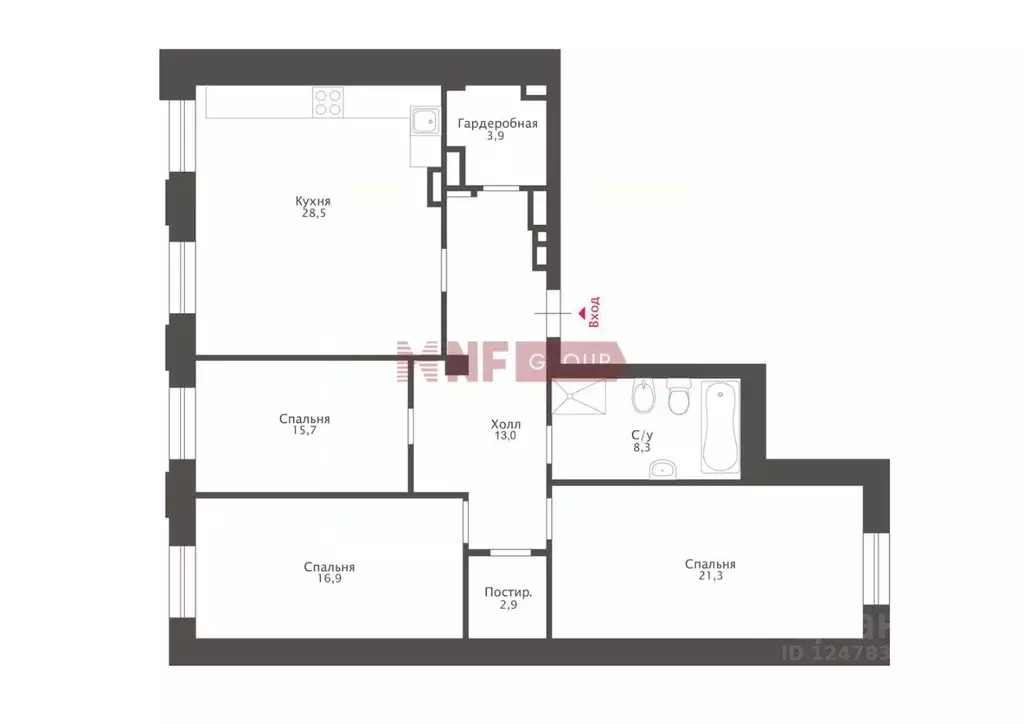 4-к кв. Санкт-Петербург Парадная ул., 3к2 (110.5 м) - Фото 2