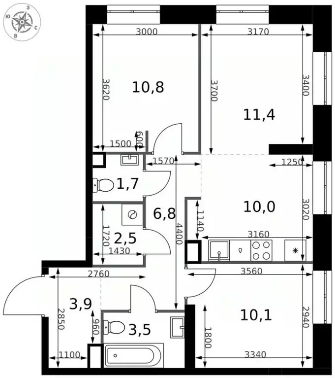 Помещение свободного назначения в Москва Монтажная ул., вл8/24 (3 м) - Фото 2