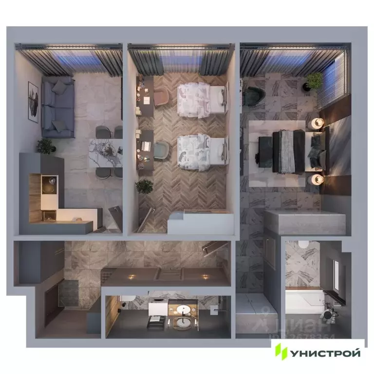 2-к кв. Татарстан, Казань проезд Юнуса Ахметзянова, 5 (70.34 м) - Фото 1