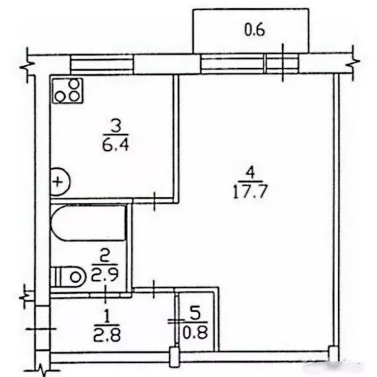 1-к кв. Челябинская область, Челябинск Трудовая ул., 29А (32.4 м) - Фото 2