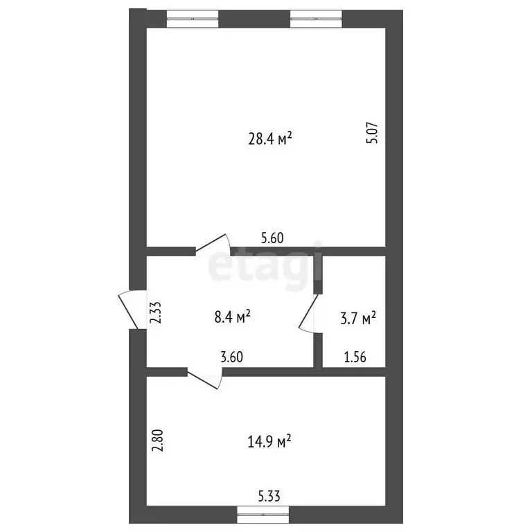 2-комнатная квартира: Ишим, улица Крылова, 54 (55.4 м) - Фото 1