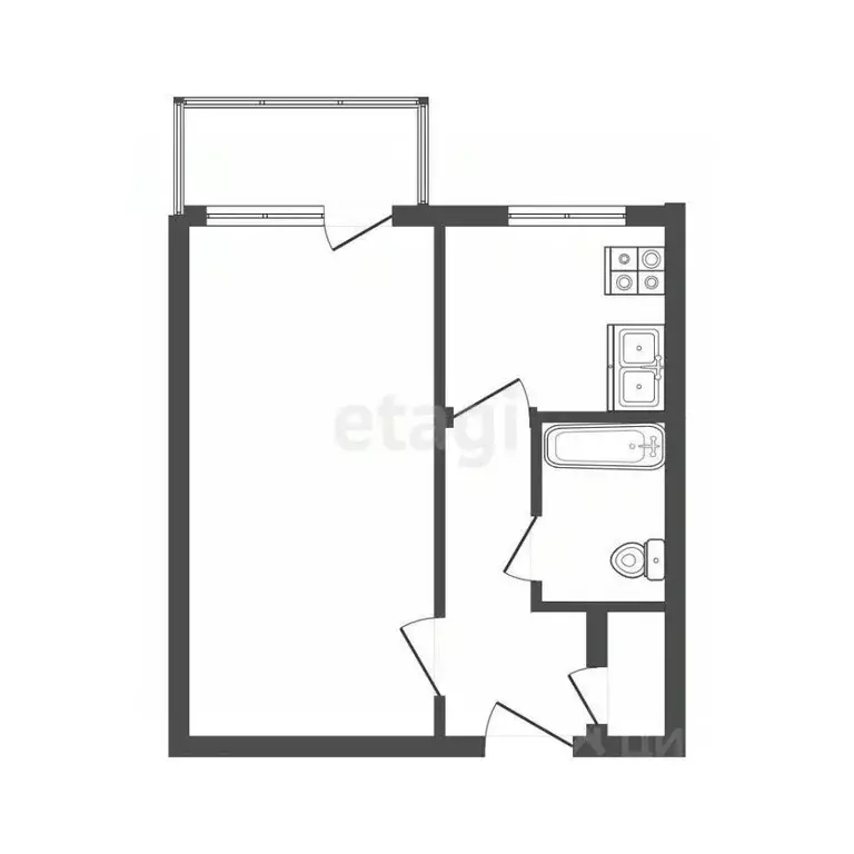 1-к кв. Владимирская область, Вязники ул. Калинина, 9 (29.6 м) - Фото 2