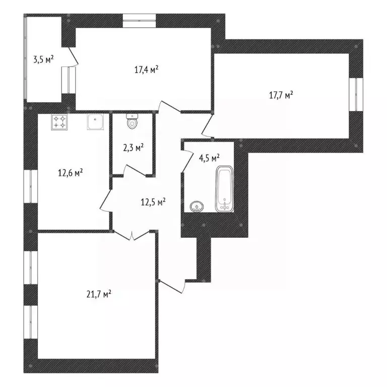 3-к кв. Башкортостан, Уфа ул. Энтузиастов, 14 (88.7 м) - Фото 2