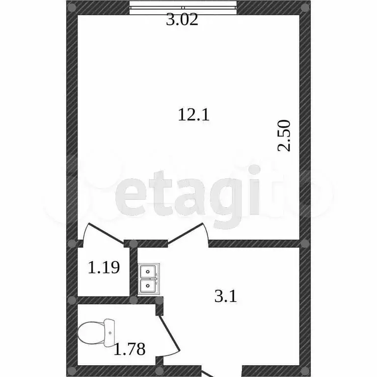Комната 13 м в 1-к., 2/5 эт. - Фото 1