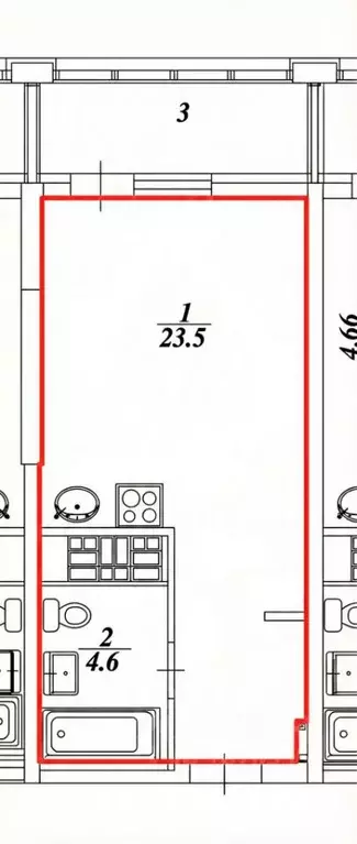 Студия Свердловская область, Екатеринбург Уктус жилрайон, Светлый мкр, ... - Фото 2