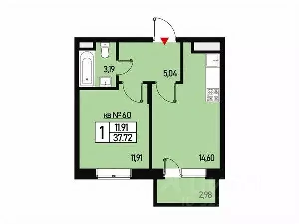 1-к кв. Москва ул. Генерала Донскова, 29к6 (34.0 м) - Фото 0