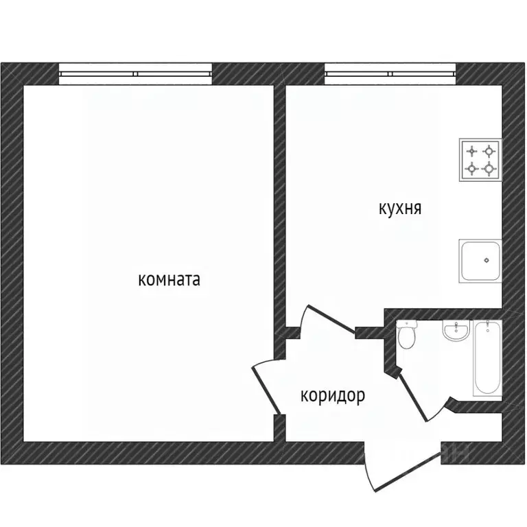 1-к кв. Ханты-Мансийский АО, Сургут ул. Пушкина, 33 (28.7 м) - Фото 1